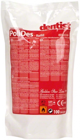 Салфетки дезинфецирующие ПолиДез (PoliDes), запасной блок, (100шт.)