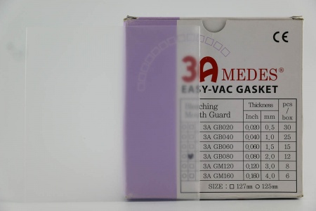 Пластины EV Gasket для изготовления ортодонтич. шин, квадратные, Splint 40 (127х127х1,0мм), (25шт.)